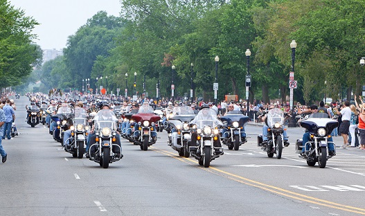 Parade of motorcycles